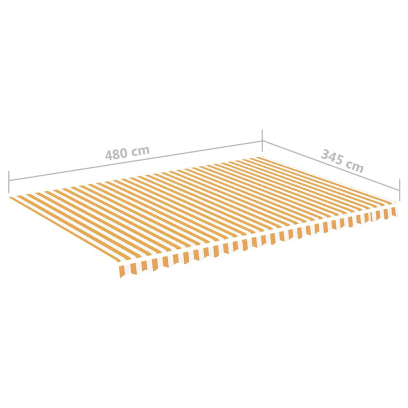 Zapasowa tkanina na markizę, żółto-biała, 5x3,5 m