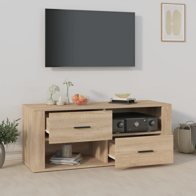 Szafka pod telewizor, dąb sonoma, 100x35x40 cm