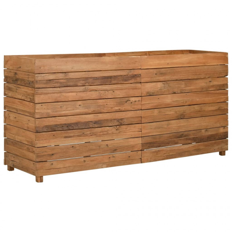 Podwyższona donica 150x40x72 cm drewno tekowe z recyklingu/stal