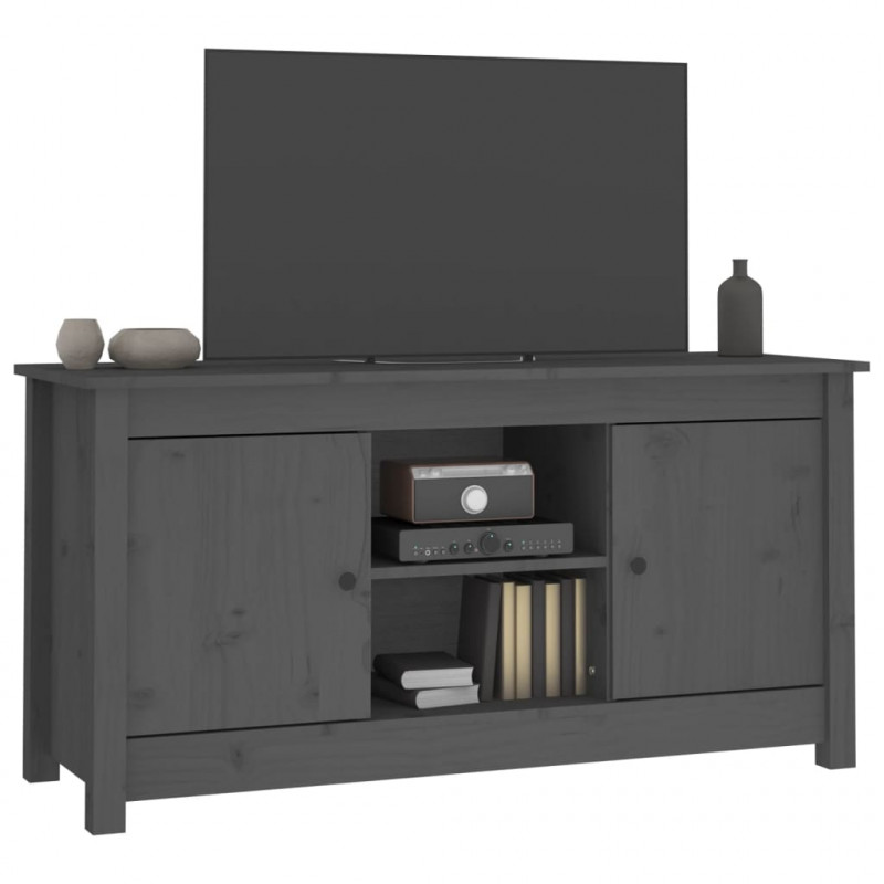 Szafka pod telewizor, szara, 103x36,5x52 cm, drewno sosnowe
