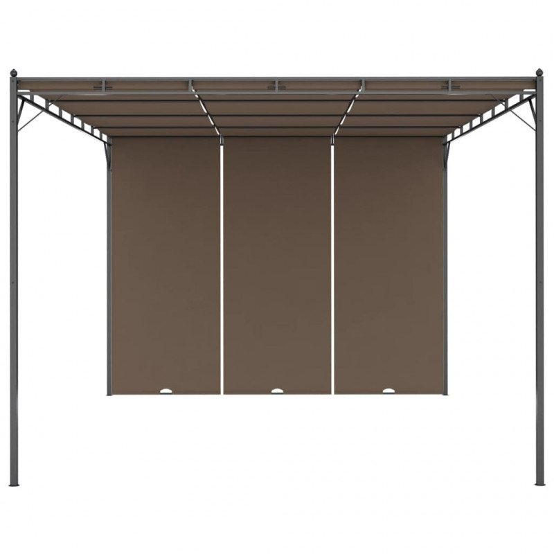Altana ogrodowa z zasłoną, 4 x 3 x 2,25 m, kolor taupe