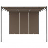 Altana ogrodowa z zasłoną, 4 x 3 x 2,25 m, kolor taupe