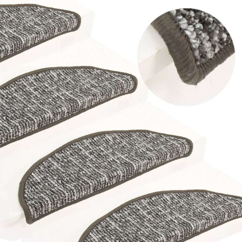 Nakładki na schody, 15 szt., antracytowe, 56x17x3 cm