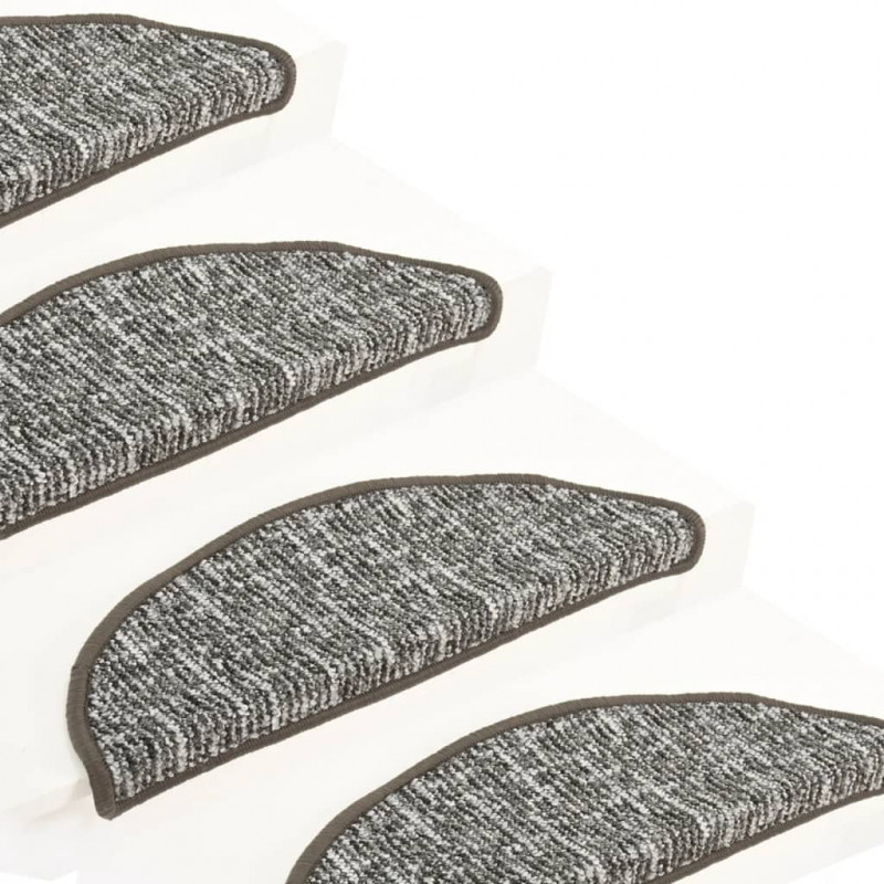 Nakładki na schody, 15 szt., antracytowe, 56x17x3 cm
