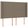 Łóżko kontynentalne z materacem, taupe, 140x190 cm, tkanina