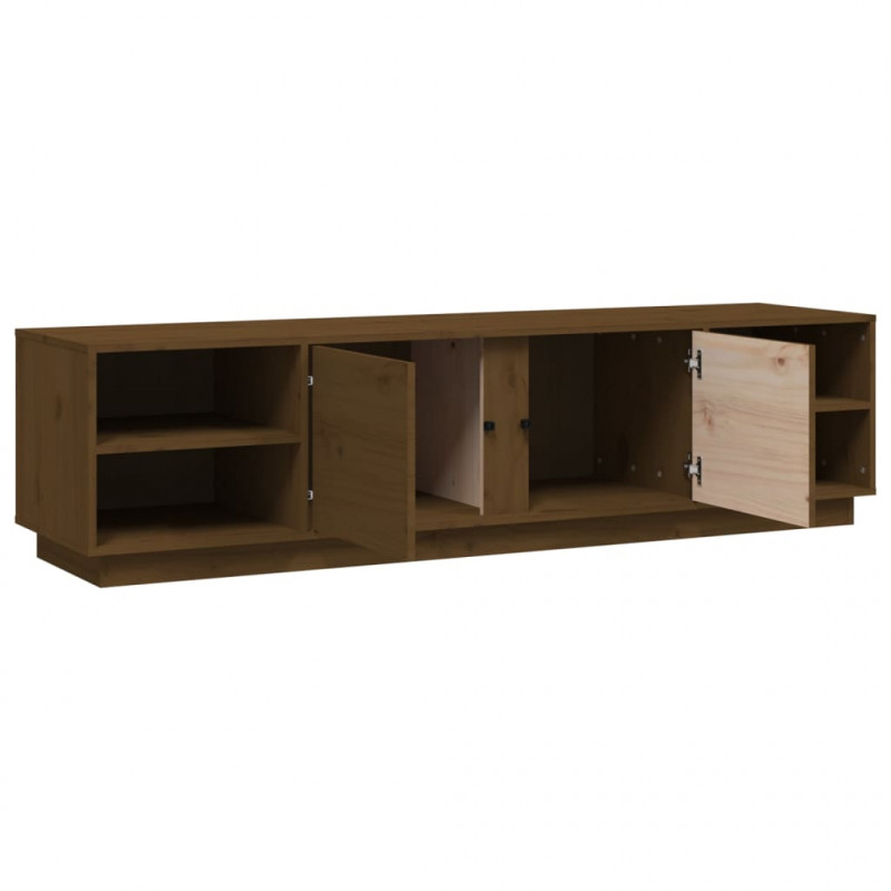 Szafka pod TV, miodowy brąz, 156x40x40 cm, lite drewno sosnowe