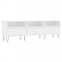 Szafka pod TV, biała, 150x30x44,5 cm, materiał drewnopochodny