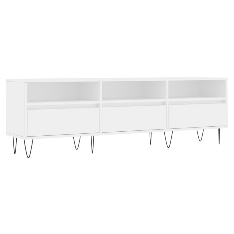 Szafka pod TV, biała, 150x30x44,5 cm, materiał drewnopochodny