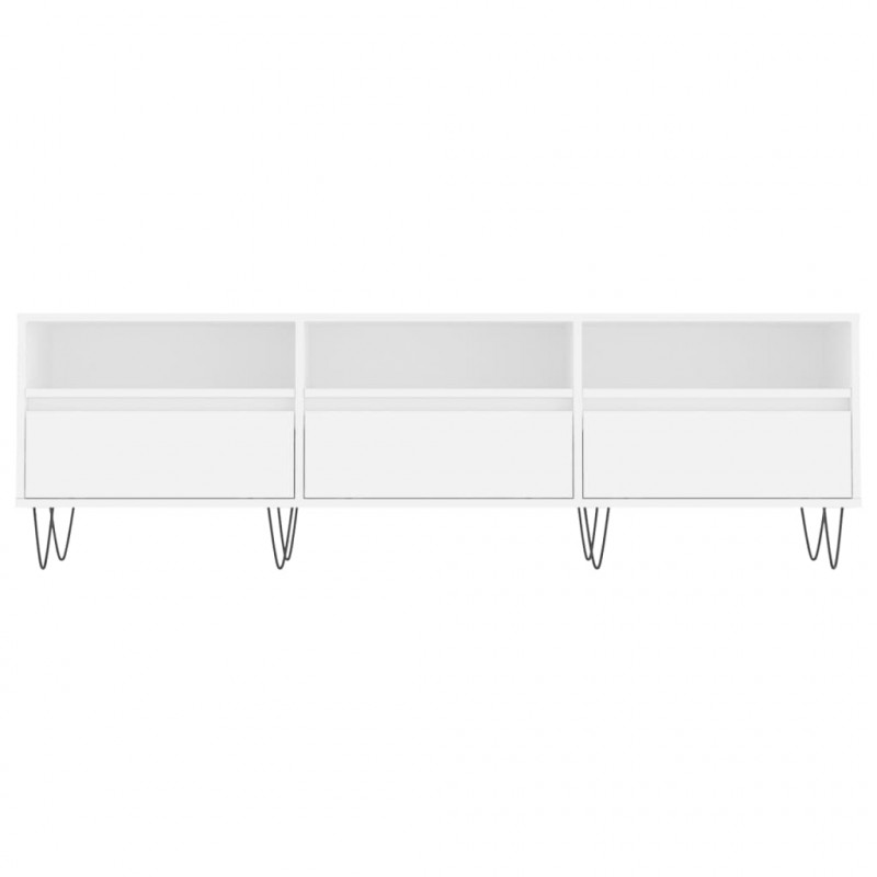 Szafka pod TV, biała, 150x30x44,5 cm, materiał drewnopochodny