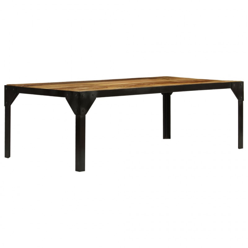 Stolik kawowy, surowe drewno mango i stal, 110 cm