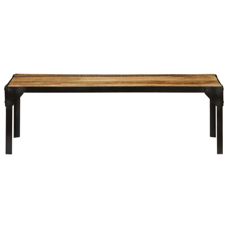 Stolik kawowy, surowe drewno mango i stal, 110 cm