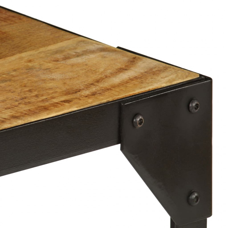 Stolik kawowy, surowe drewno mango i stal, 110 cm