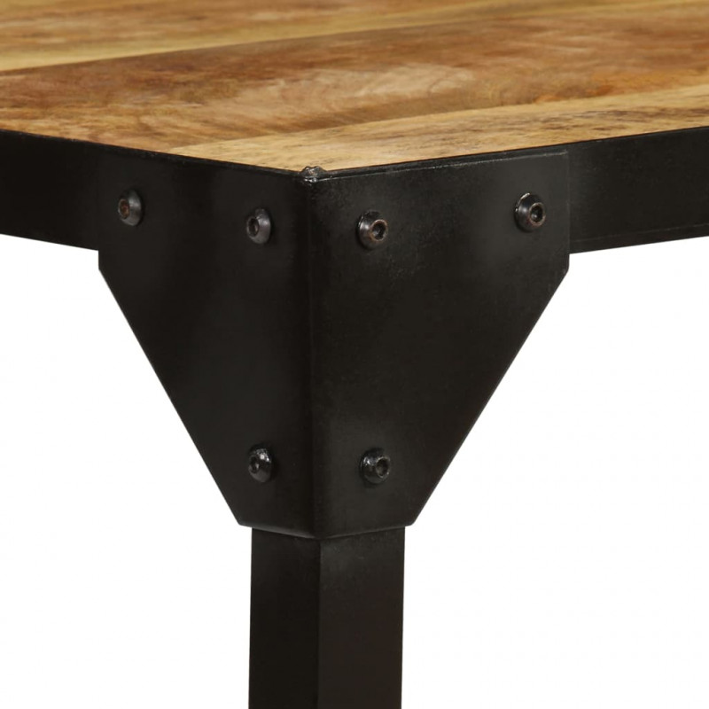 Stolik kawowy, surowe drewno mango i stal, 110 cm