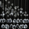 Lampa sufitowa z kryształami i koralikami, srebrna, spirala, G9