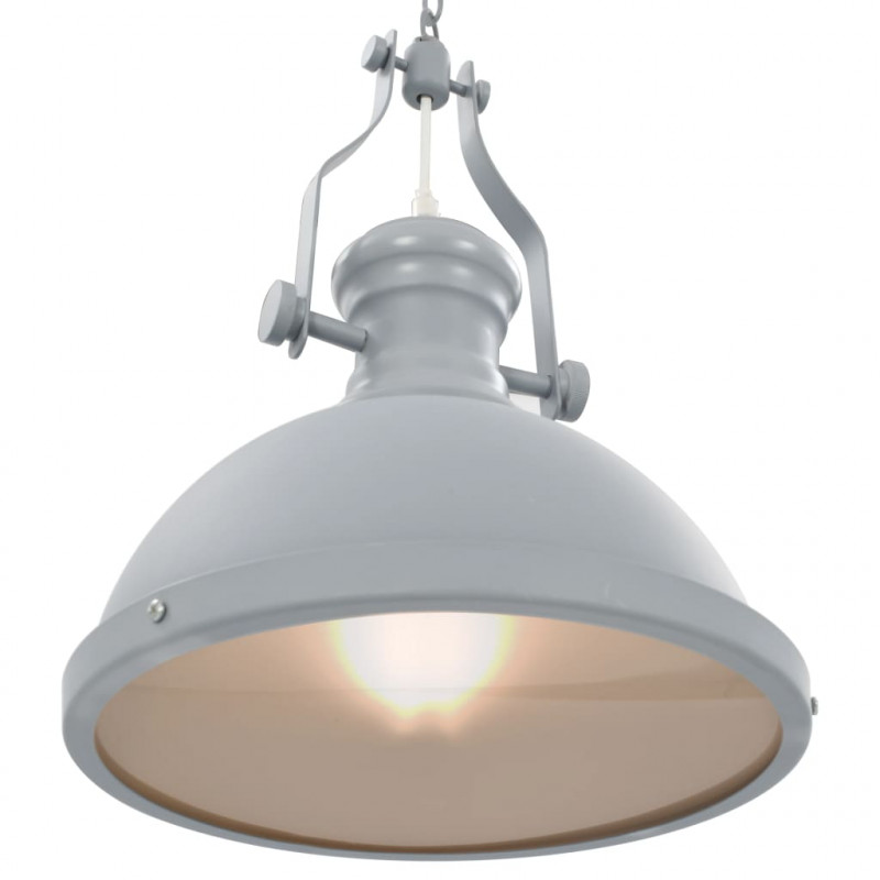 Lampa sufitowa, szara, okrągła, E27
