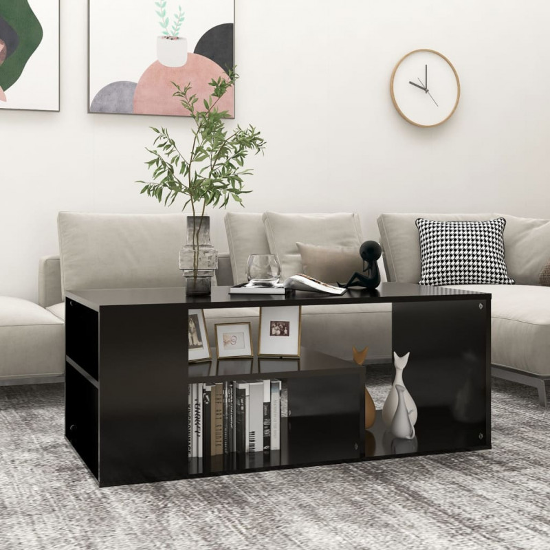Stolik kawowy, czarny, 100x50x40 cm, materiał drewnopochodny