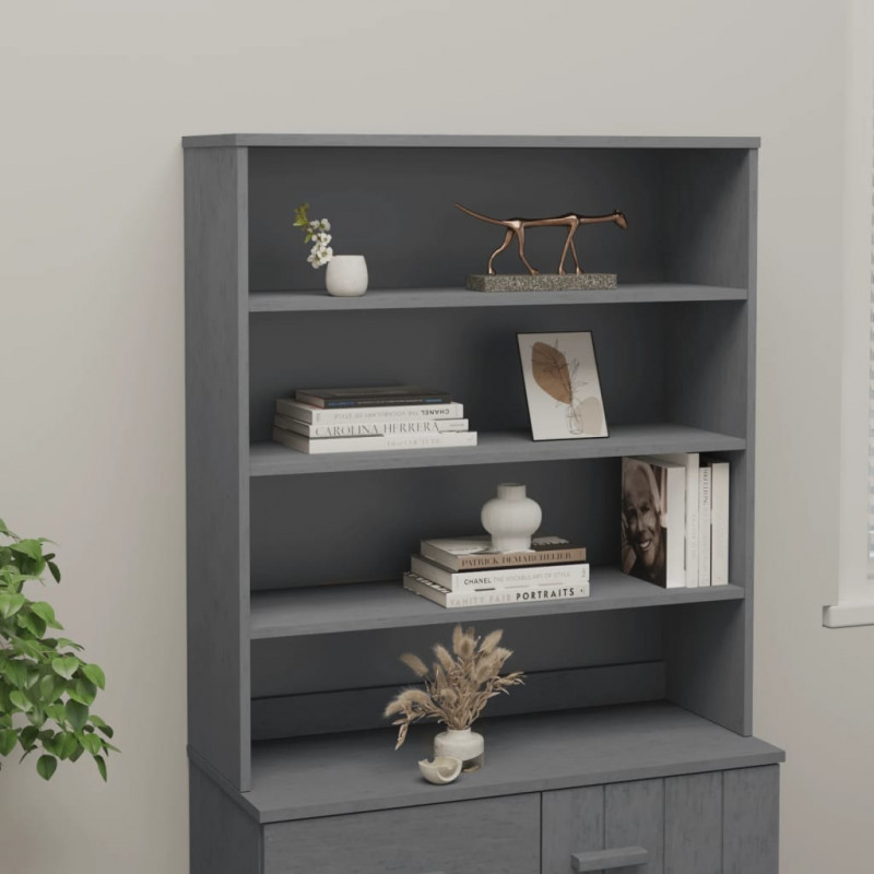 Nadstawka HAMAR, ciemnoszara, 90x30x100 cm, lite drewno sosnowe