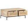 Stolik kawowy, 90x50x37 cm, drewno mango i naturalna trzcina