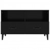 Szafka pod TV, czarna, 80x36x50 cm, materiał drewnopochodny