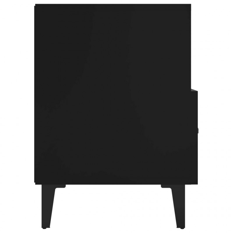 Szafka pod TV, czarna, 80x36x50 cm, materiał drewnopochodny