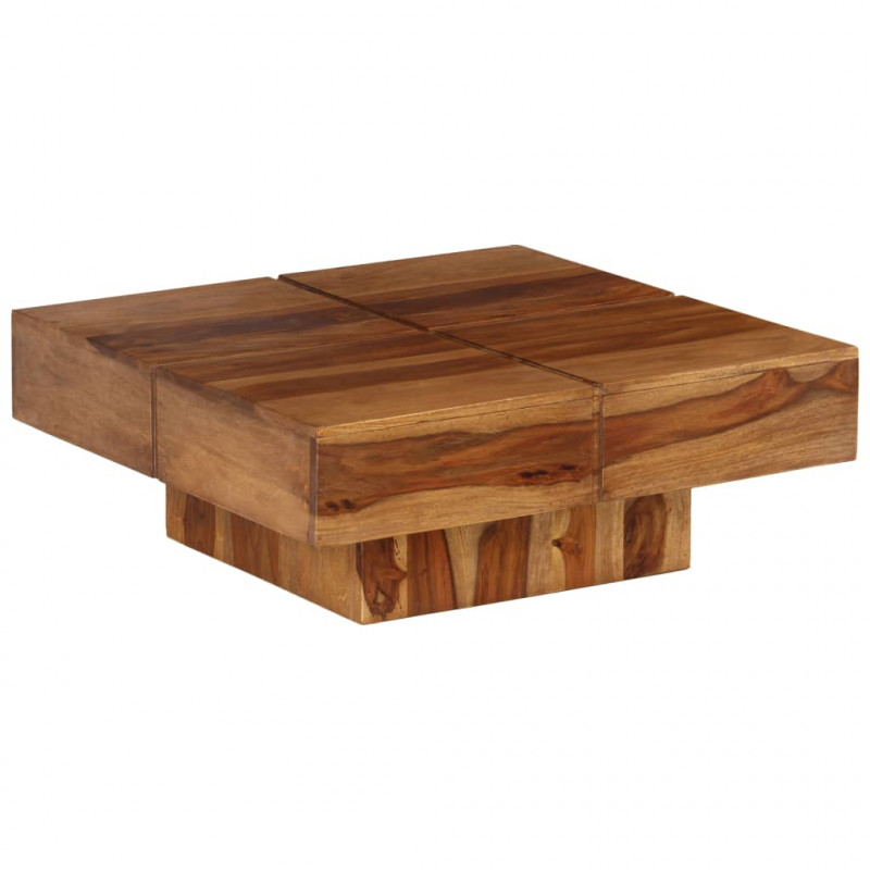 Stolik kawowy, 80x80x30 cm, lite drewno akacjowe