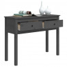 Stolik konsolowy, szary, 100x35x75 cm, lite drewno sosnowe