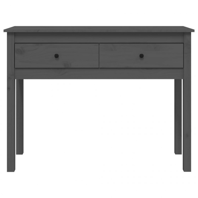 Stolik konsolowy, szary, 100x35x75 cm, lite drewno sosnowe
