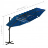 4-poziomowy parasol na aluminiowym słupku, niebieski, 3x3 m