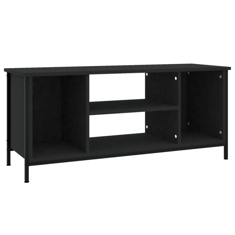 Szafka pod TV, czarna, 102x35x45 cm, materiał drewnopochodny