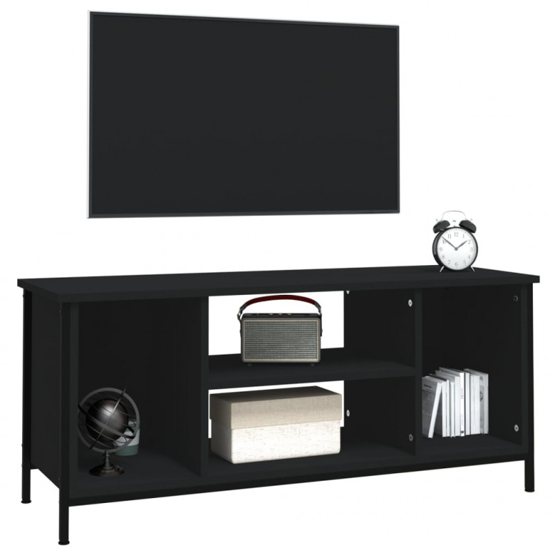 Szafka pod TV, czarna, 102x35x45 cm, materiał drewnopochodny