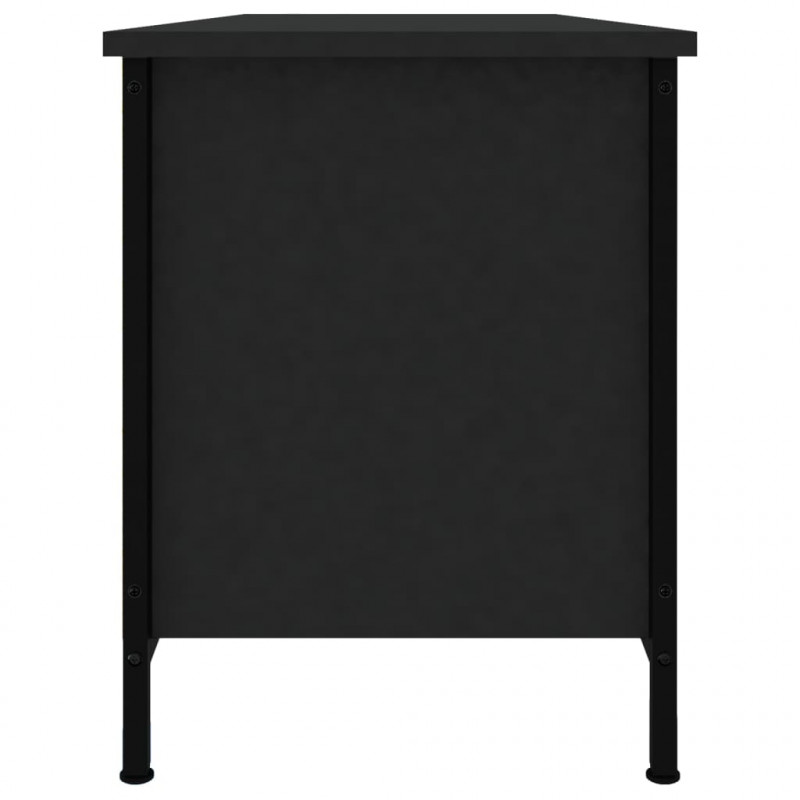 Szafka pod TV, czarna, 102x35x45 cm, materiał drewnopochodny