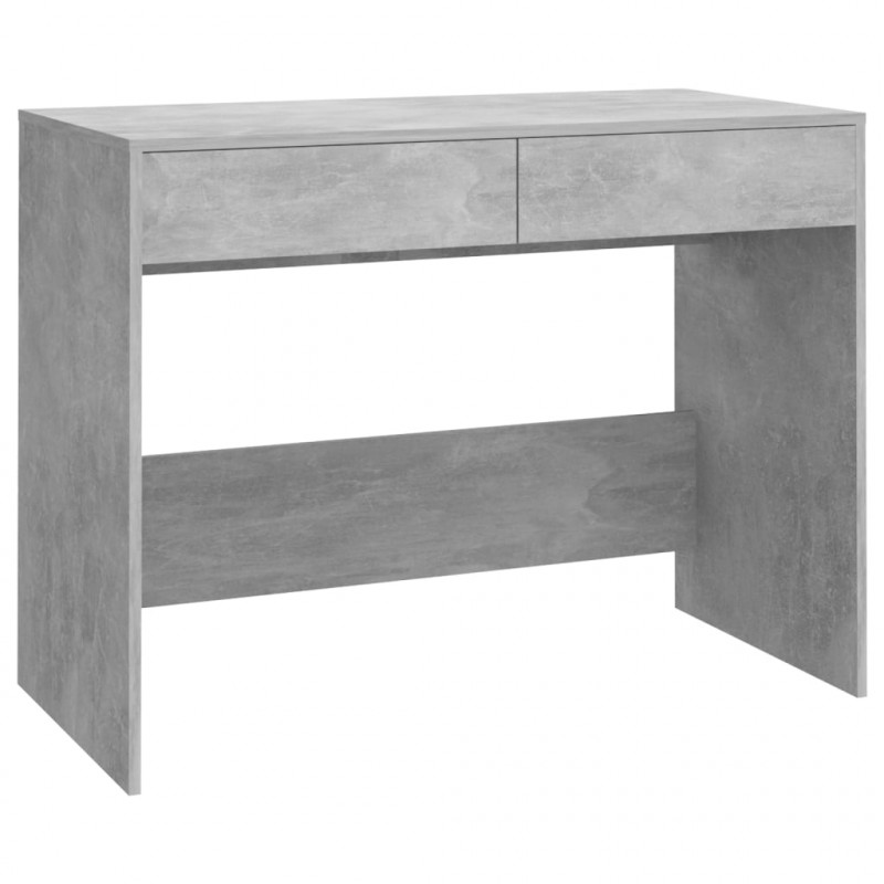Biurko, szarość betonu, 101x50x76,5 cm, materiał drewnopochodny