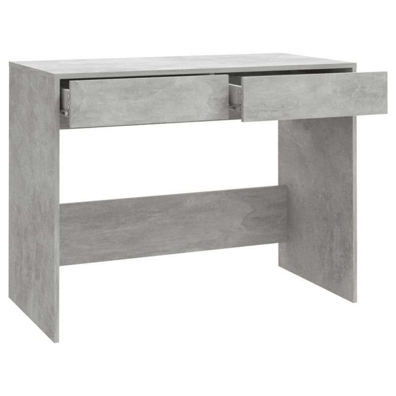 Biurko, szarość betonu, 101x50x76,5 cm, materiał drewnopochodny