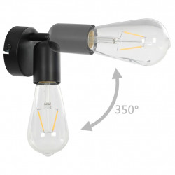 Lampy, 2 szt., żarówki żarnikowe, 2 W, czarne, E27