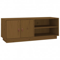 Szafka pod TV, miodowy brąz, 105x34x40 cm, lite drewno sosnowe