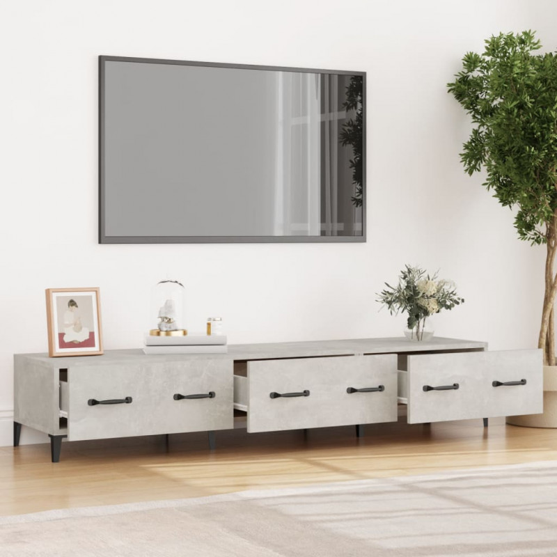 Szafka pod TV, szarość betonu, 150x34,5x30 cm