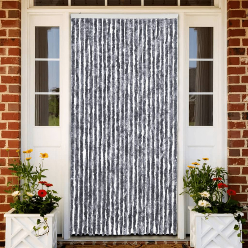 Zasłona przeciwko owadom, srebrna, 100x220 cm, szenil