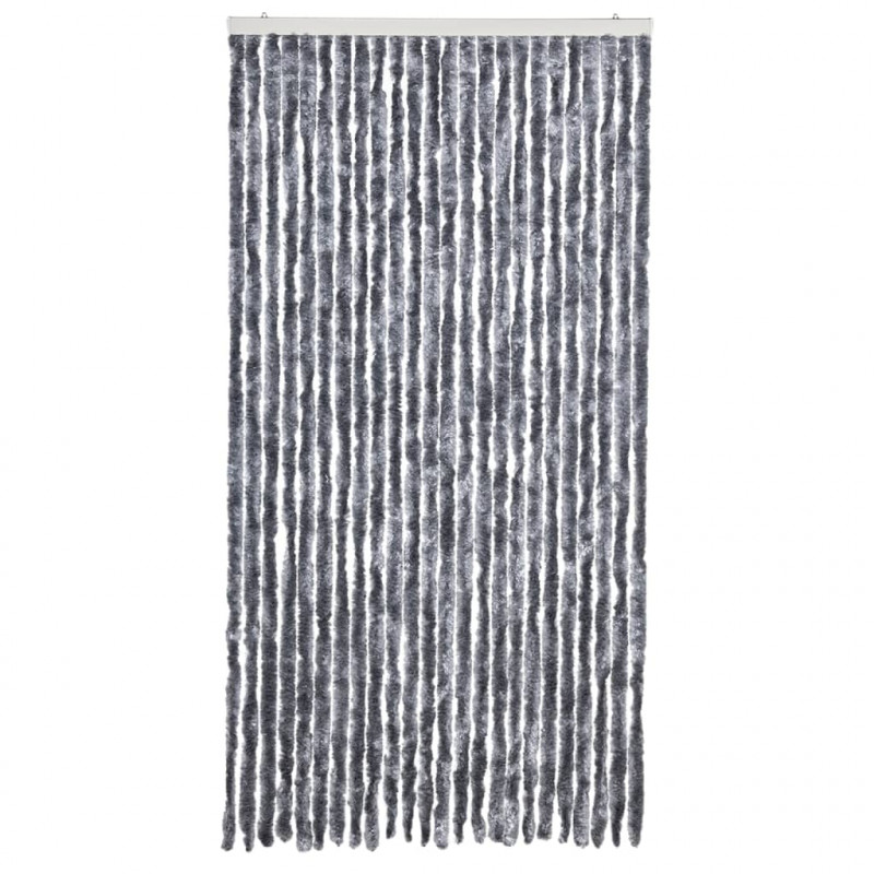 Zasłona przeciwko owadom, srebrna, 100x220 cm, szenil