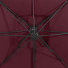 Parasol wiszący z podwójną czaszą, 300x300 cm, bordowy