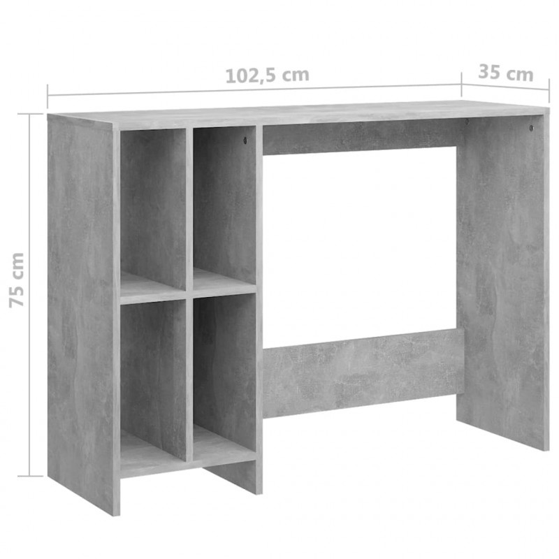 Biurko pod laptopa, szarość betonu, 102,5 x 35 x 75 cm