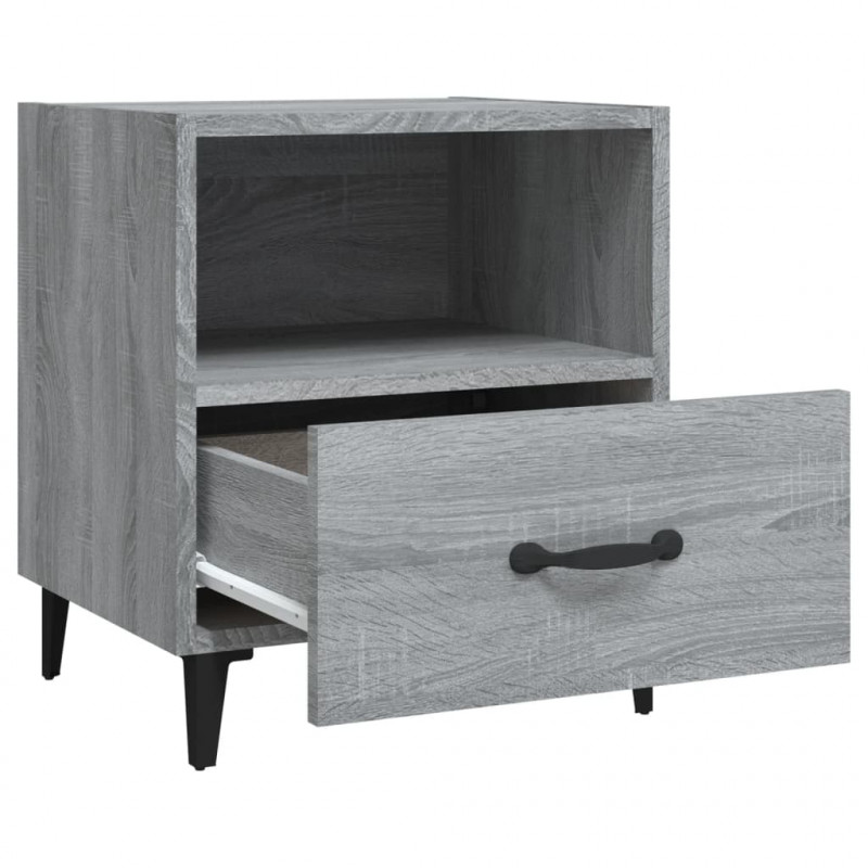 Szafki nocne, 2 szt., szary dąb sonoma, materiał drewnopochodny