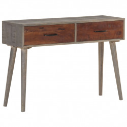 Stolik typu konsola, 110x35x75 cm, lite, surowe drewno mango