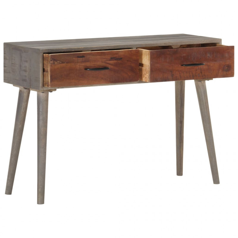 Stolik typu konsola, 110x35x75 cm, lite, surowe drewno mango