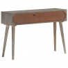 Stolik typu konsola, 110x35x75 cm, lite, surowe drewno mango
