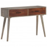 Stolik typu konsola, 110x35x75 cm, lite, surowe drewno mango