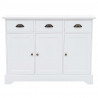 Komoda 3-drzwiowa, MDF i drewno sosnowe, 105 x 35 x 77,5 cm
