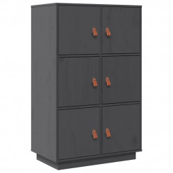 Szafka, szara, 67x40x108,5 cm, lite drewno sosnowe