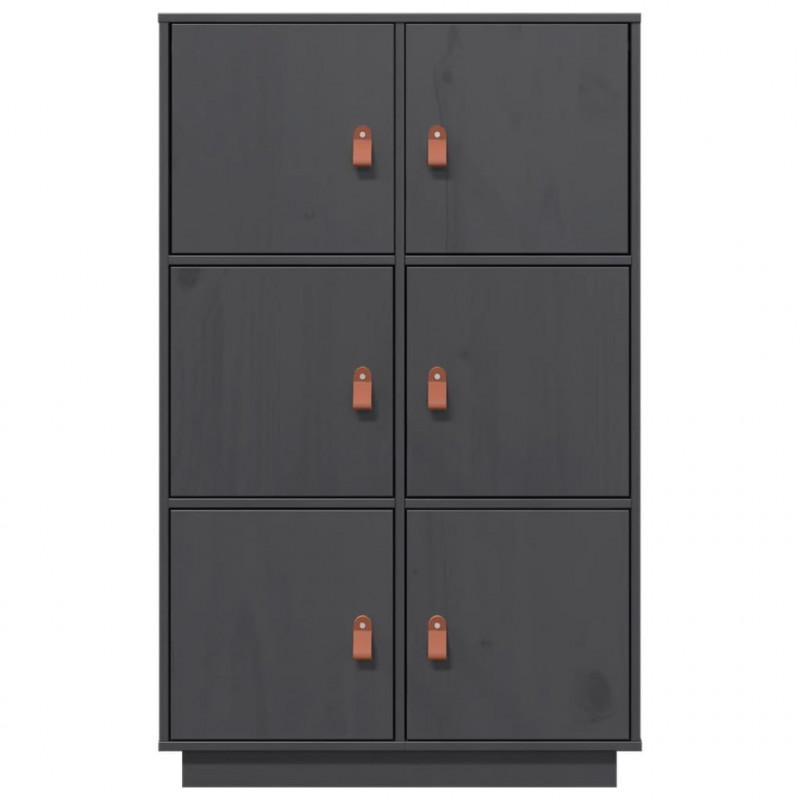 Szafka, szara, 67x40x108,5 cm, lite drewno sosnowe