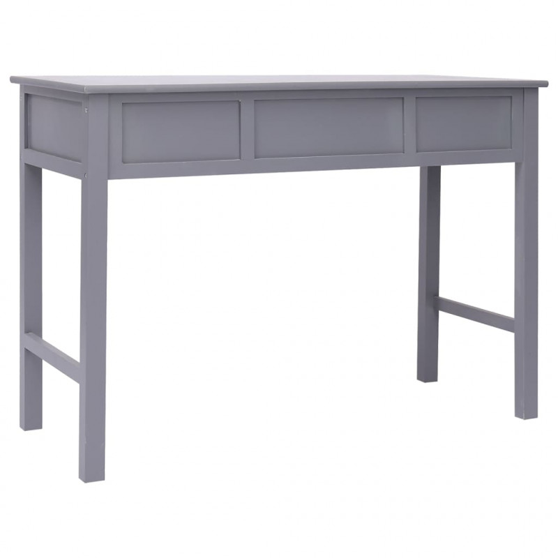 Biurko, szare, 108x45x76 cm, lite drewno paulowni