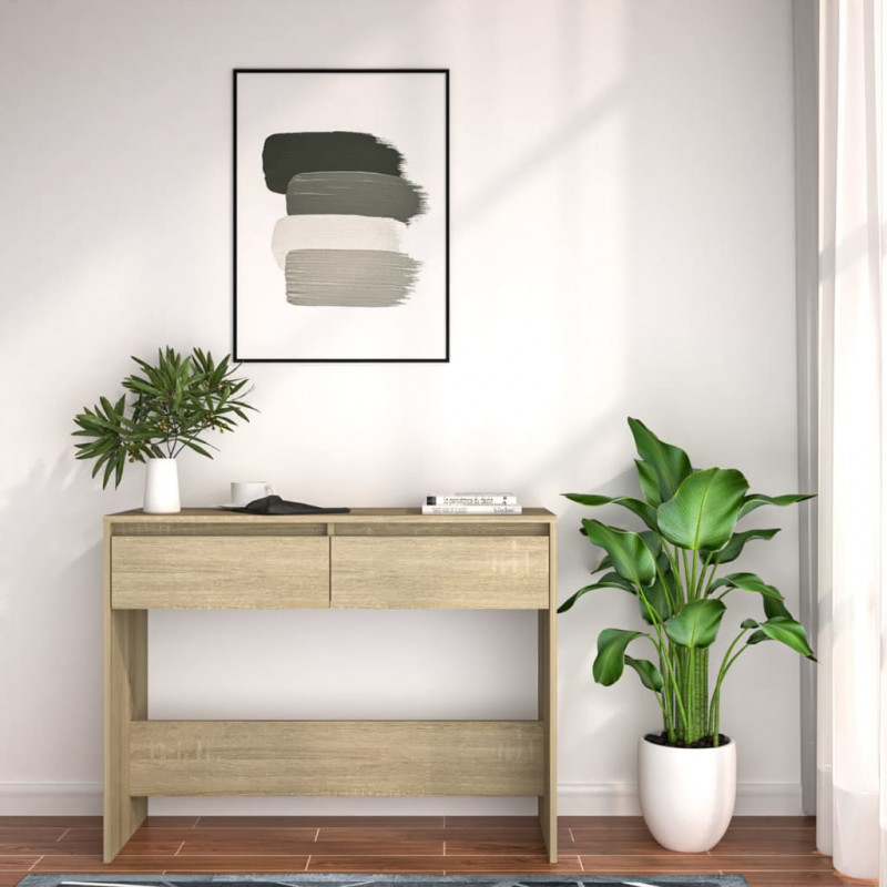 Stolik konsolowy, dąb sonoma, 100x35x76,5 cm